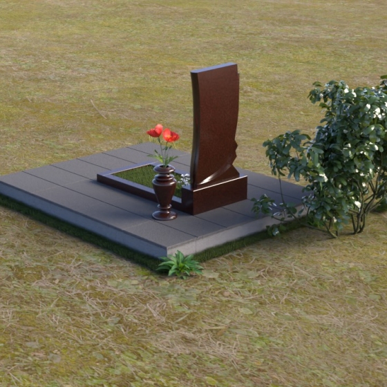 Вертикальный памятник из гранита лезниковский в Барнауле, гранит Лезниковский, вид 4