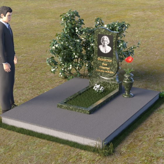 Памятник вертикальный из мрамора Тассос во Владивостоке