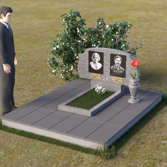 Памятник горизонтальный из габбро — диабаза в Ижевске