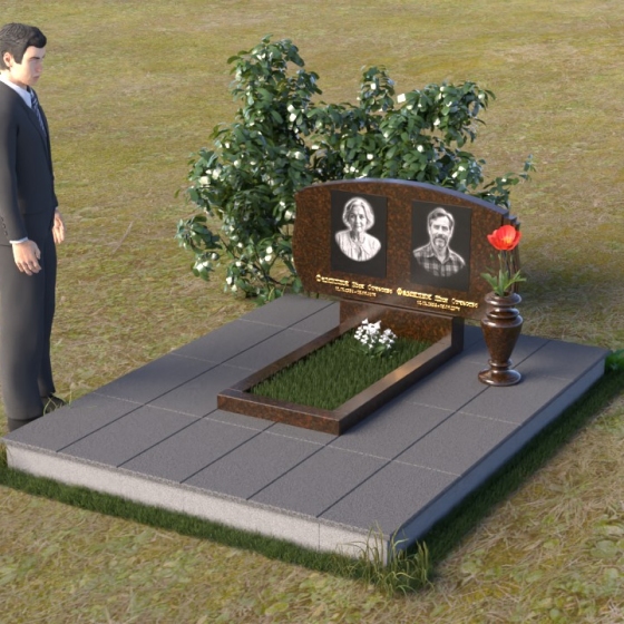 Памятник горизонтальный гранитный прямоугольный в Белгороде
