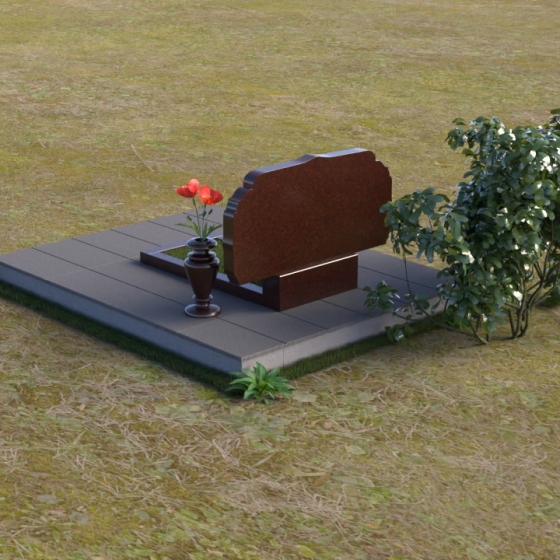 Памятник горизонтальный из гранита или мрамора в Барнауле, гранит Лезниковский, вид 4