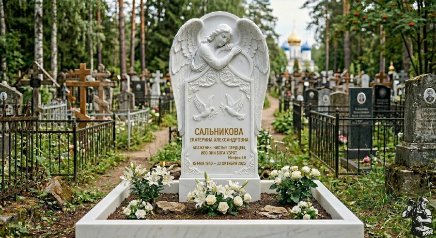 pamyatnik-iz-mramora-s-angelom-i-golubyami-ekaterine-salnikovoy
