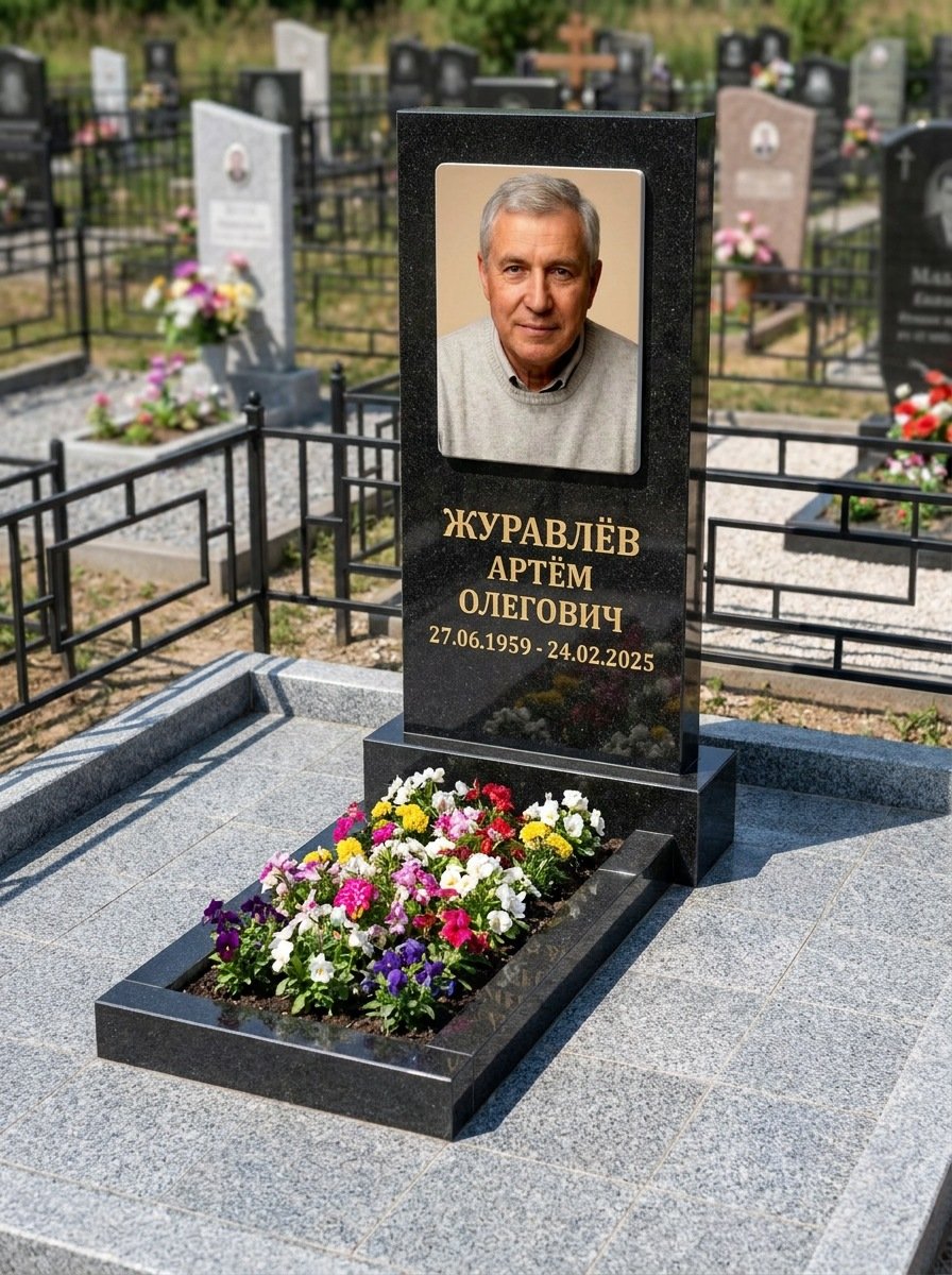 Портрет на памятнике в Салехарде — Выцветшее фото восстановили — керамогранит 180×240 мм