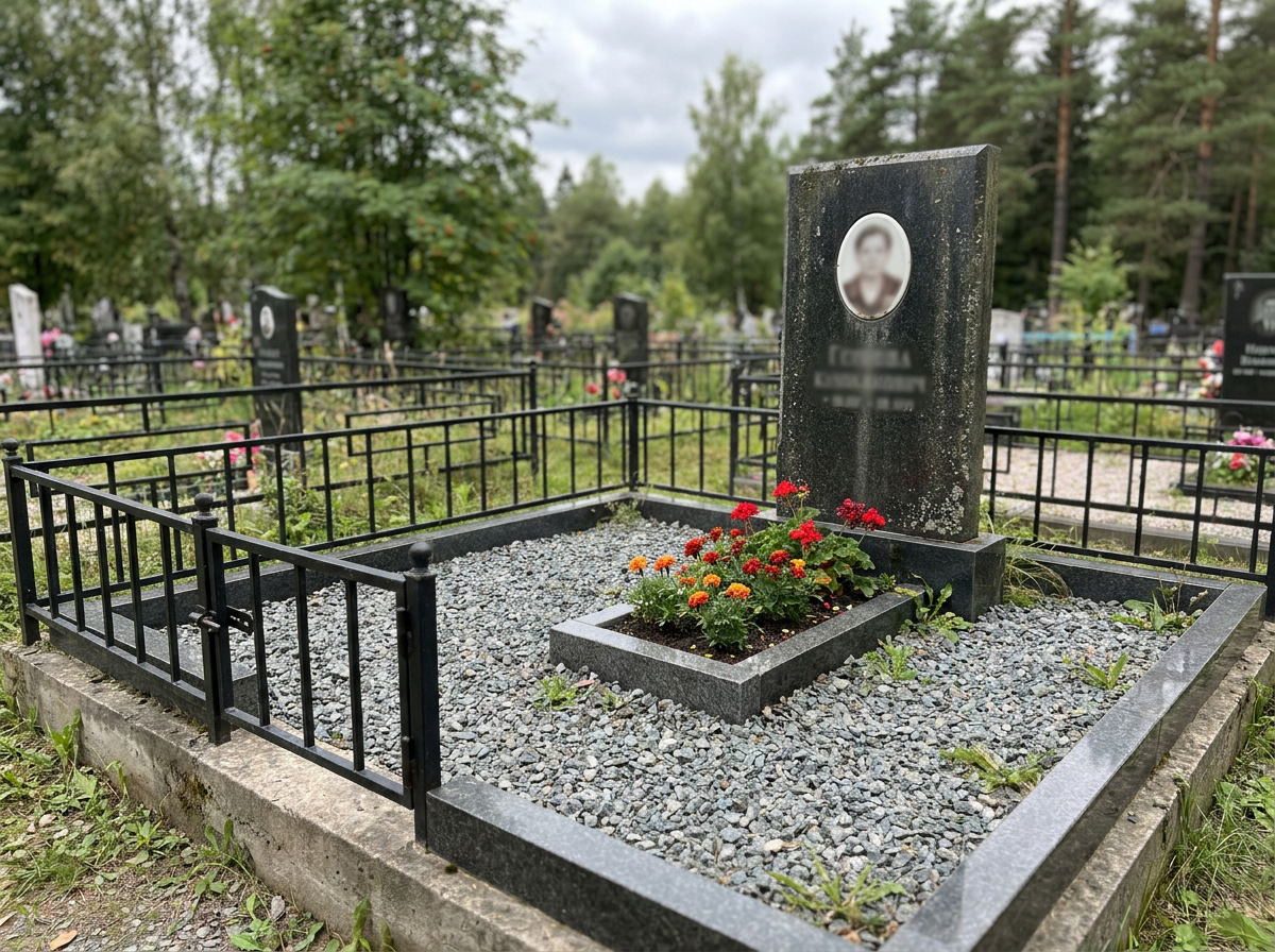 Благоустройство могилы в Салехарде — пример 4